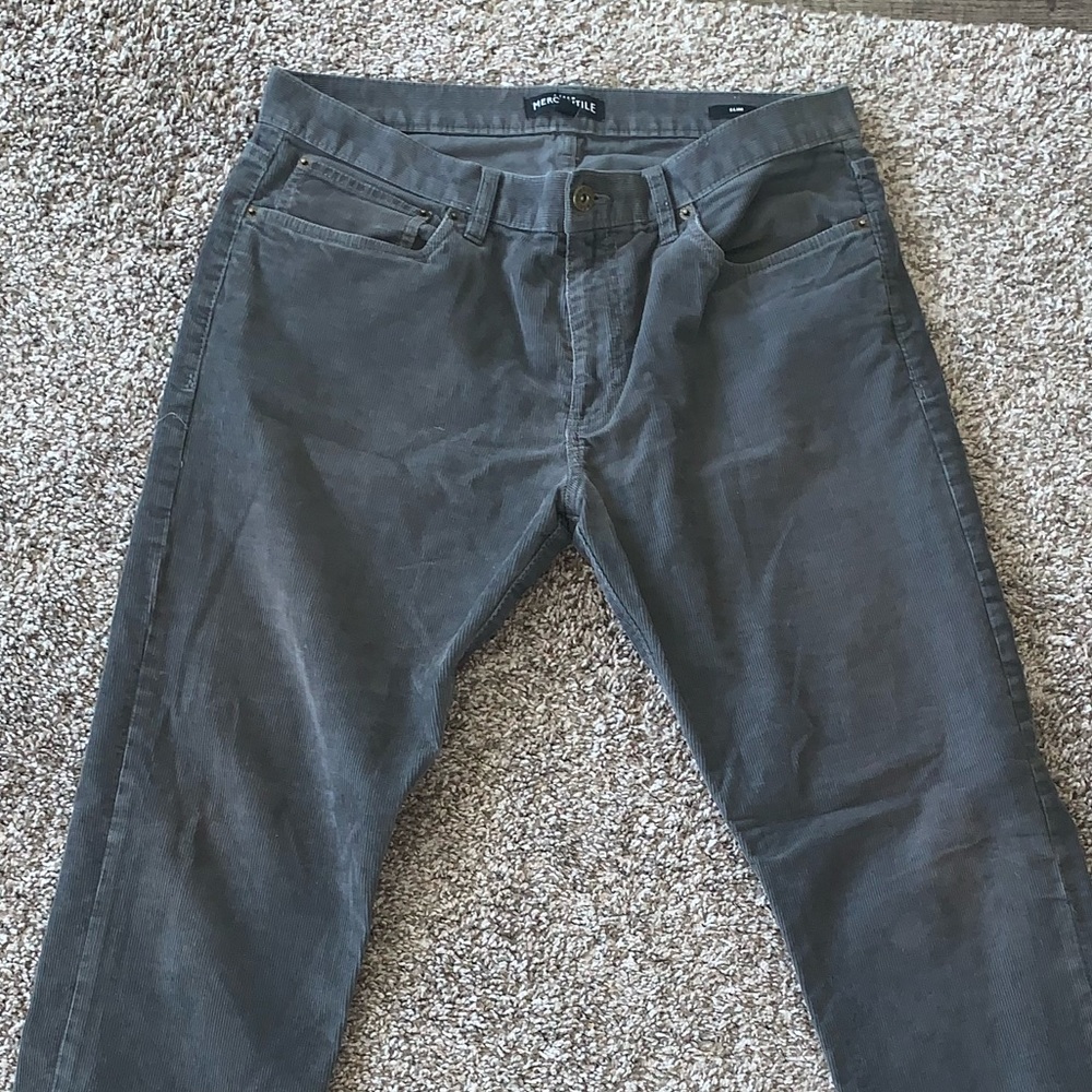 J Crew Corduroy Grey Slim Pants W: 33 / L: 30